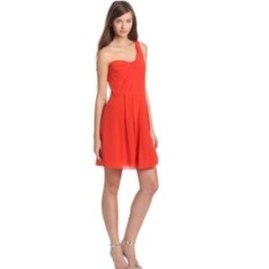 Rebecca Taylor One Shoulder Silk Cocktail Dress Size 2.